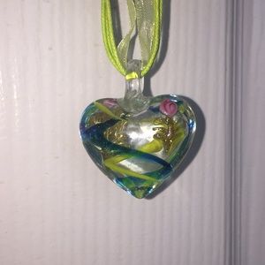 Glass Stud Pendant Necklace